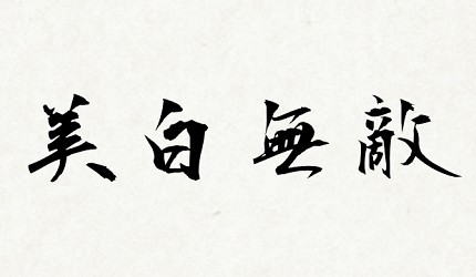日本四字熟語錯誤範例「美白無敵」