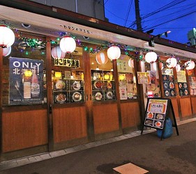 北海道函館函館光之屋台 大門橫丁內的店舖外觀