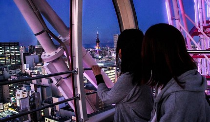 在摩天輪上看到的北海道夜景隨高低而變化