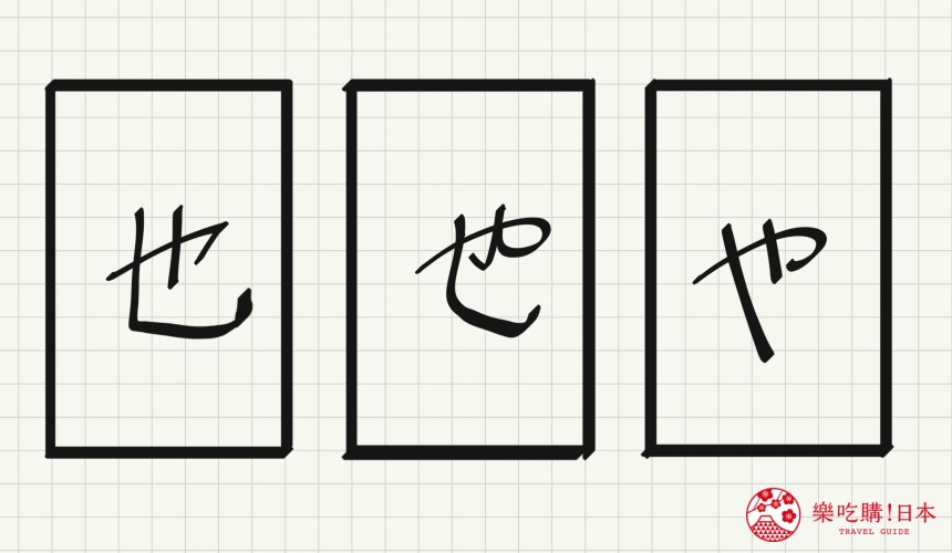 日語平假名「や」源自於「也」的示意圖
