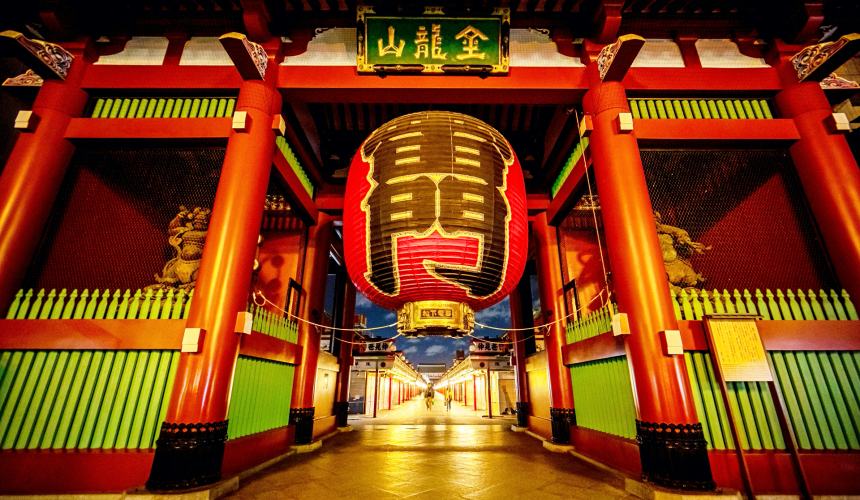 夜間的淺草寺夜景