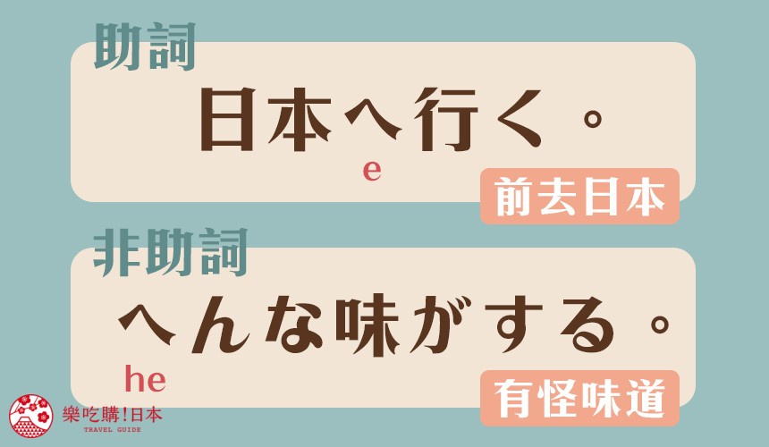 五十音「へ」的發音差異示意圖