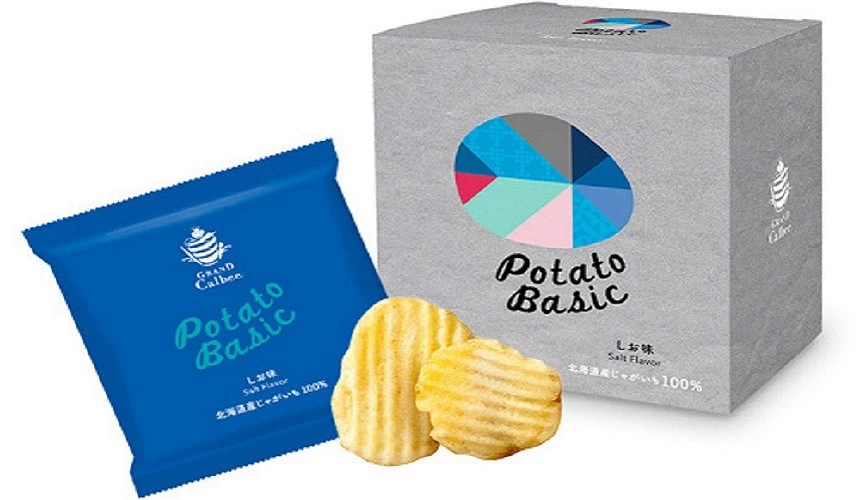 Calbee Plus 限定「Potato Basic」鹽味洋芋片,附時尚包裝盒與單包裝設計