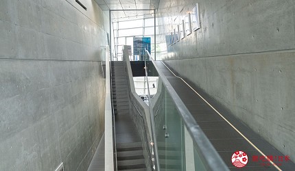 愛媛縣松山市坂上之雲博物館空中階梯是館內最大亮點