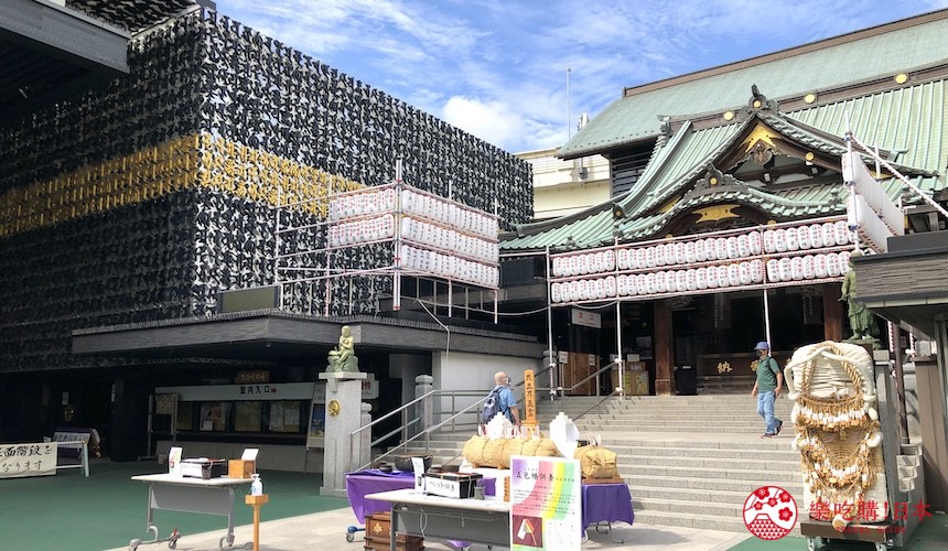 日本東京清澄白河附近的深川必去景點深川不動堂的梵文牆