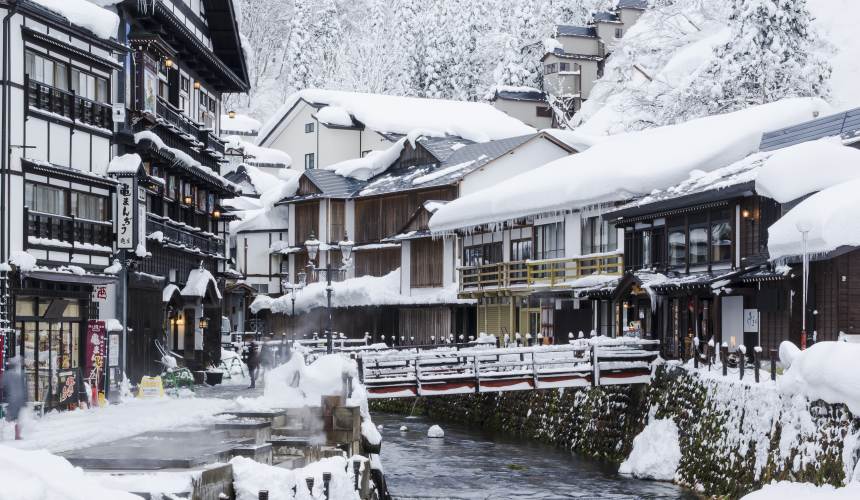 冬季的銀山溫泉