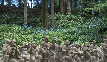寺廟境內的五百羅漢像群