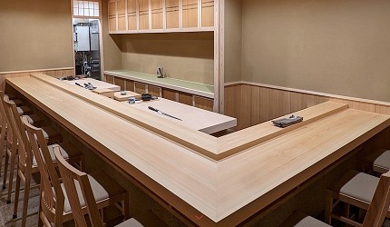 東京無菜單 OMAKASE 壽司「壽司繁」吧台示意圖