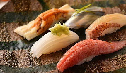 東京無菜單 OMAKASE 壽司「築地青空三代目銀座三越店」壽司示意圖二