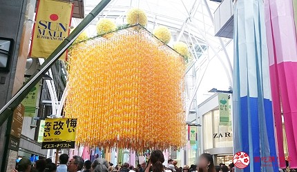日本夏天仙台七夕祭的祈福裝飾