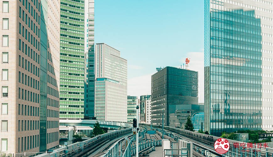 東京都市景觀示意圖,鐵道與商業大樓