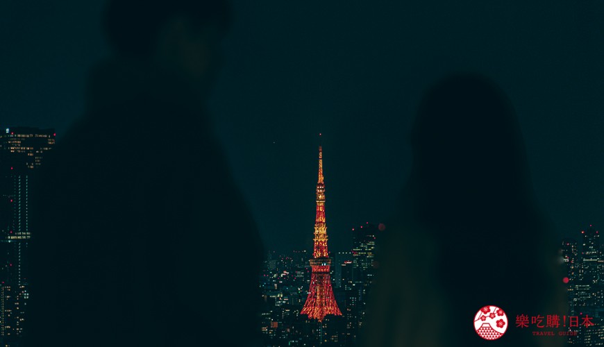 日本東京澀谷區惠比壽的TOP OF YEBISU拍攝的東京鐵塔照片