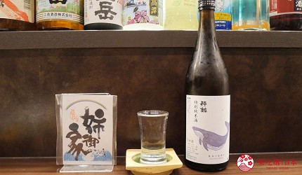 東京美食推薦深川飯推介餐廳介紹清澄白河門前仲町食評介紹文章醉鯨日本酒圖