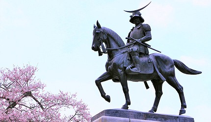 仙台城跡的伊達政宗騎馬像