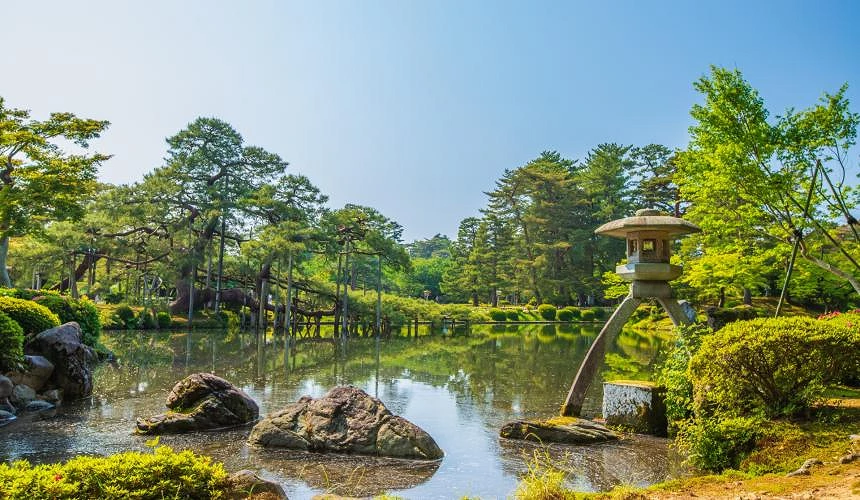 綠意盎然的兼六園