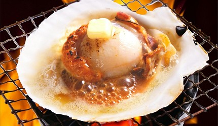 「北之漁場 札幌場外市場」的烤扇貝餐點