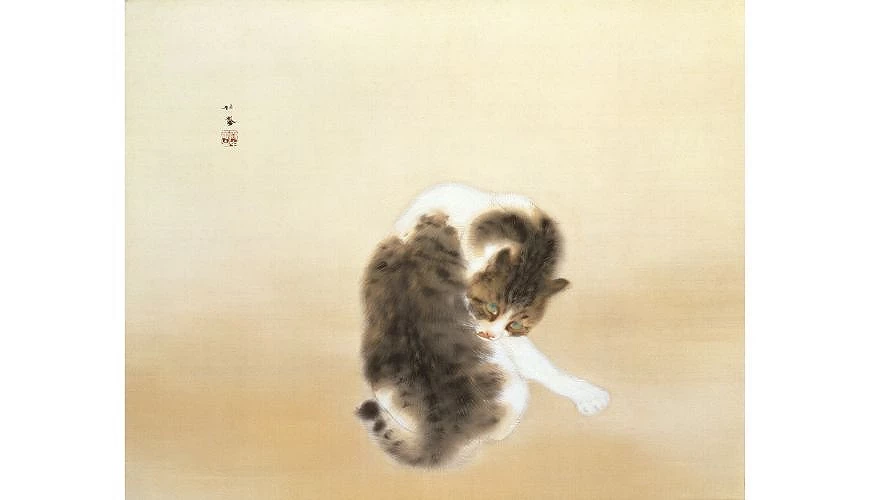 竹内栖鳳《班猫》【重要文化財】山種美術館