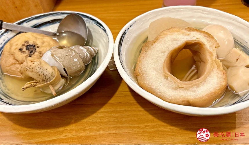 麵麩與海螺都是金澤關東煮常見的食材