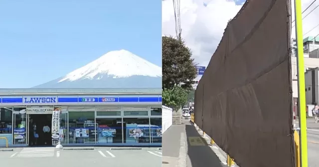 富士山 x LAWSON 美景復活？從「黑幕」一度加強升級到「棕幕」，目前已拆除！