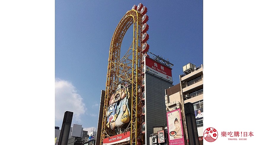 位在「唐吉軻德道頓堀店」的道頓堀大摩天輪是水平旋轉橢圓摩天輪