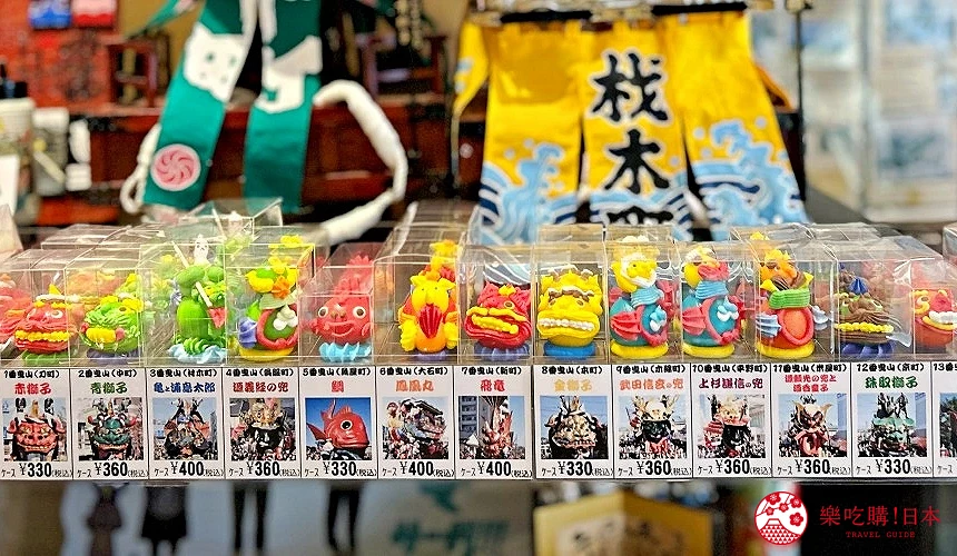 手工製作的曳山造型泡泡糖