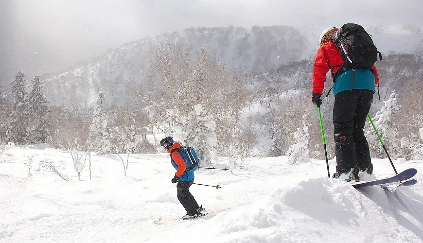 兩個正在滑雪的人