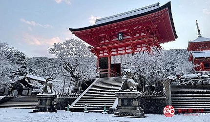 日本關西京都雪景景點推介推薦日本冬天景點冬季必去京都下雪點燈打卡金閣寺清水寺貴船神社寶泉院三千院實光院上賀茂神社東福寺嵐山妙滿寺雪之庭介紹文章清水寺仁和門圖