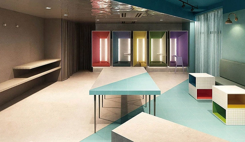 位於1樓的公共空間「Color Lounge」,旅客可於入住前後自由使用該空間。