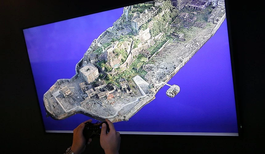 軍艦島數位博物館有許多互動體驗裝置