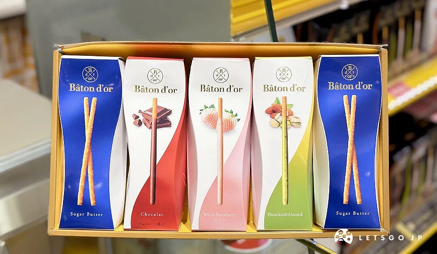 固力果高級系列「Bâton d'or」多種口味限定棒棒餅乾禮盒,包含砂糖奶油、巧克力、白草莓、開心果杏仁等人氣口味