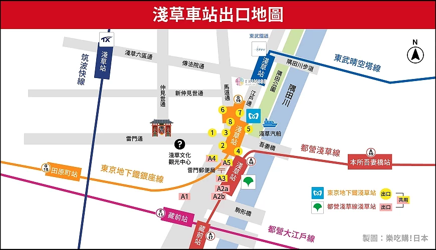 淺草轉車地圖