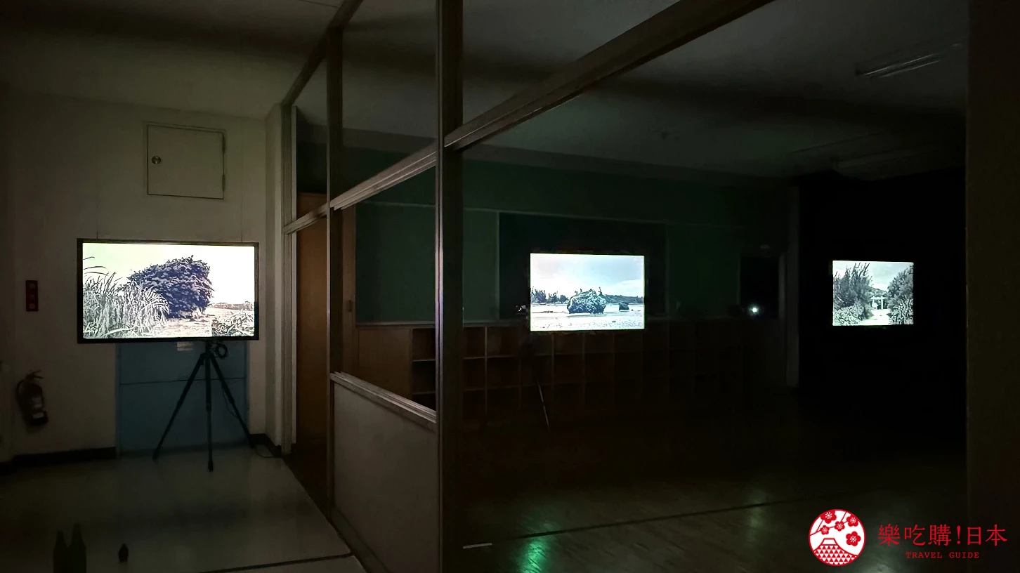位於舊瀨居小學校3樓的藝術家 下道基行 的作品「Tsunami Boulder」<br>攝影:Alice