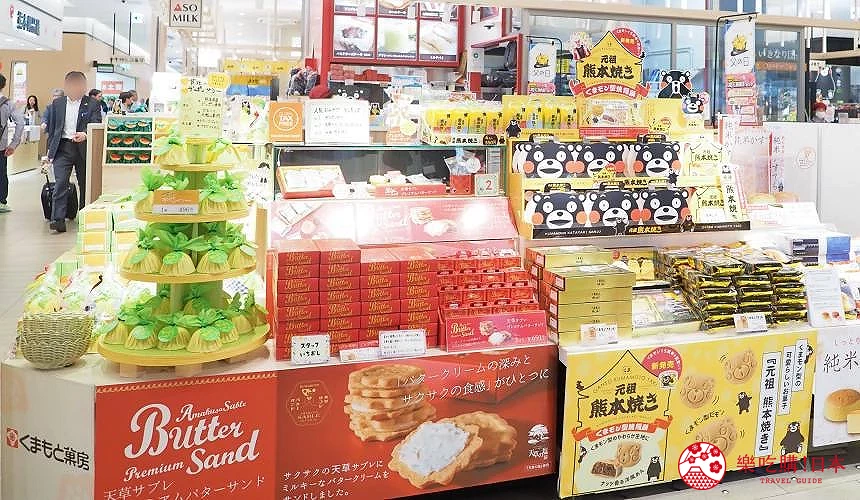 熱賣商品 Top3!由左至右:不知火柑果凍、天草奶油夾心餅、熊本燒