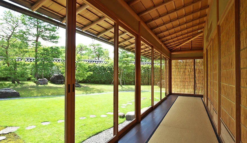 姬路好古園茶室雙樹庵,可品抹茶與日式點心的日式建築