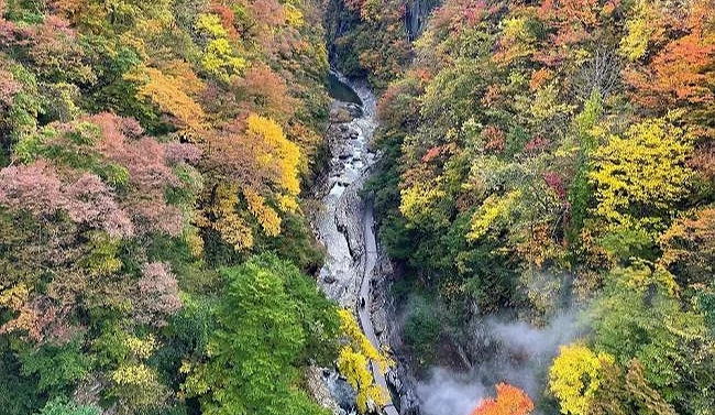 紅葉時的峽谷