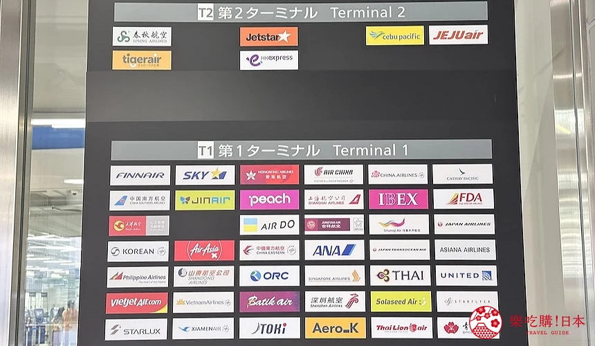 航空公司櫃台一覽表