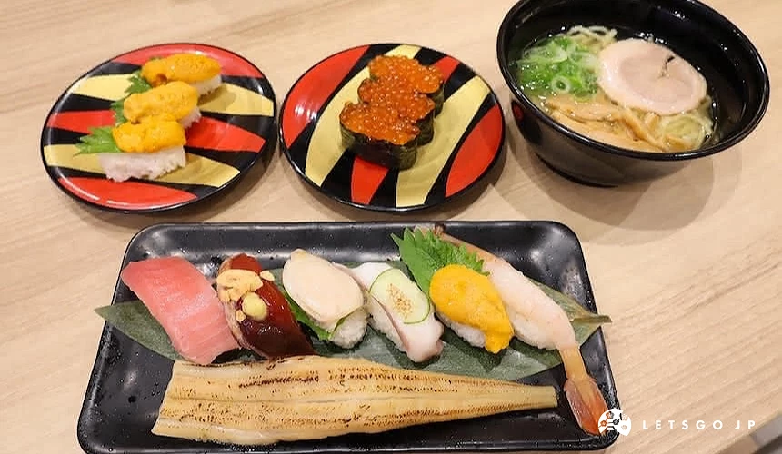多盤壽司與拉麵
