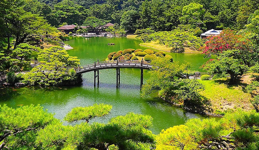 栗林公園俯角大景