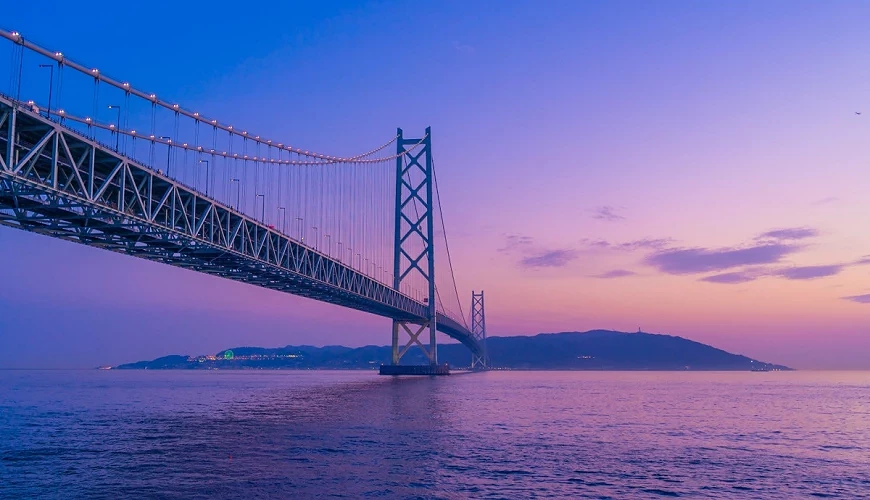 明石海峽大橋夕照
