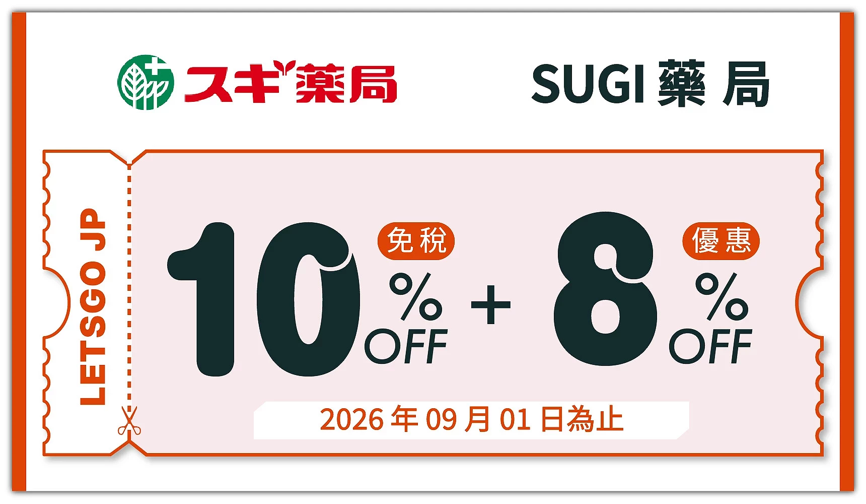 SUGI藥局優惠券