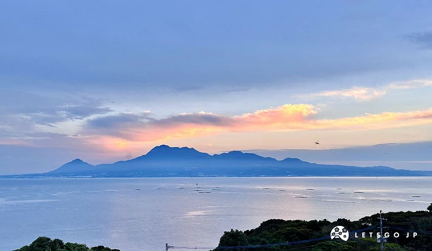 從竹崎城址展望能眺望到雲仙岳與夕陽台攝影:Angie