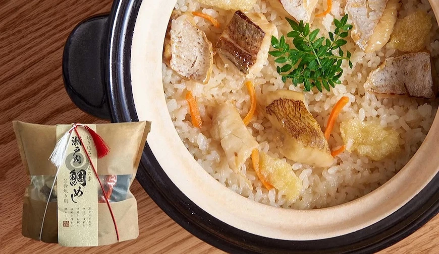當地最自豪的鄉土料理「鯛魚飯」,推出超方便的「鯛魚飯調味包」當伴手禮
