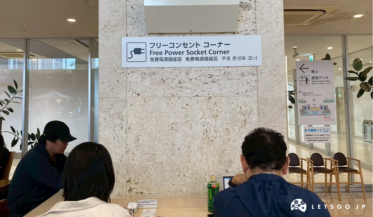充電區,有兩個人使用中
