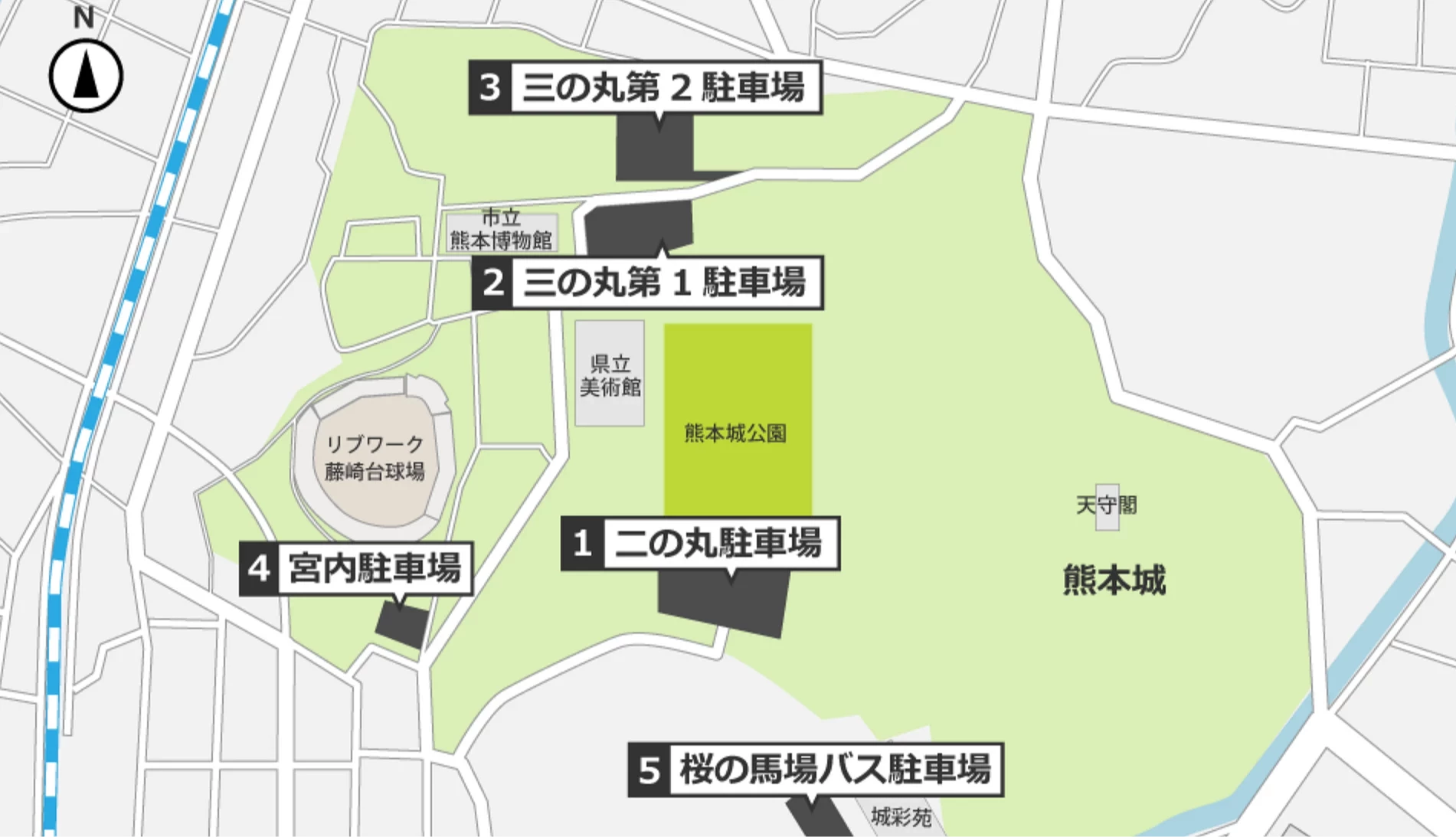 熊本城停車場位置圖