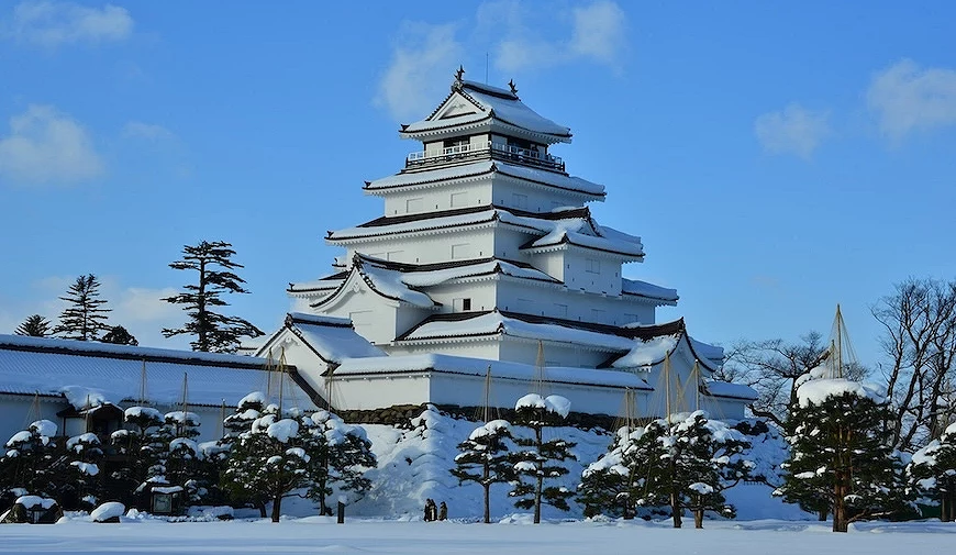 冬天的會津若松城(鶴城)雪景