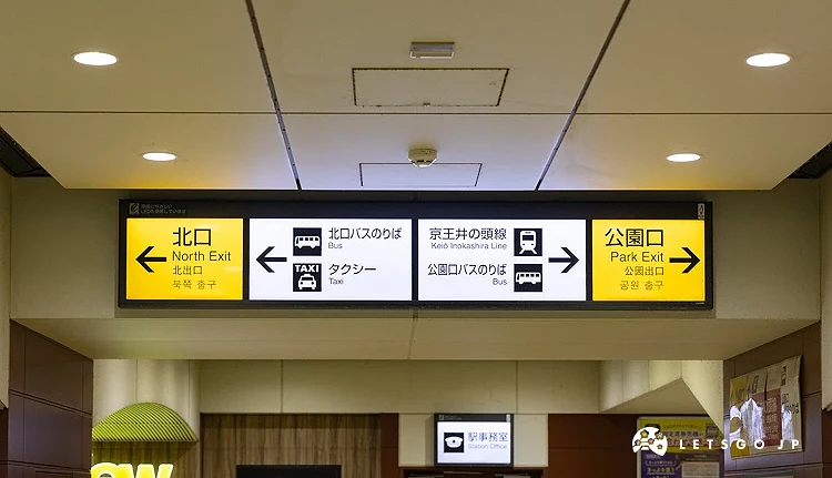 寫著北口和公園口招牌