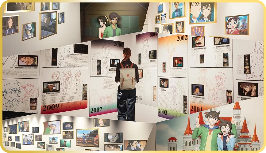 展示著作品的展場與觀賞的人