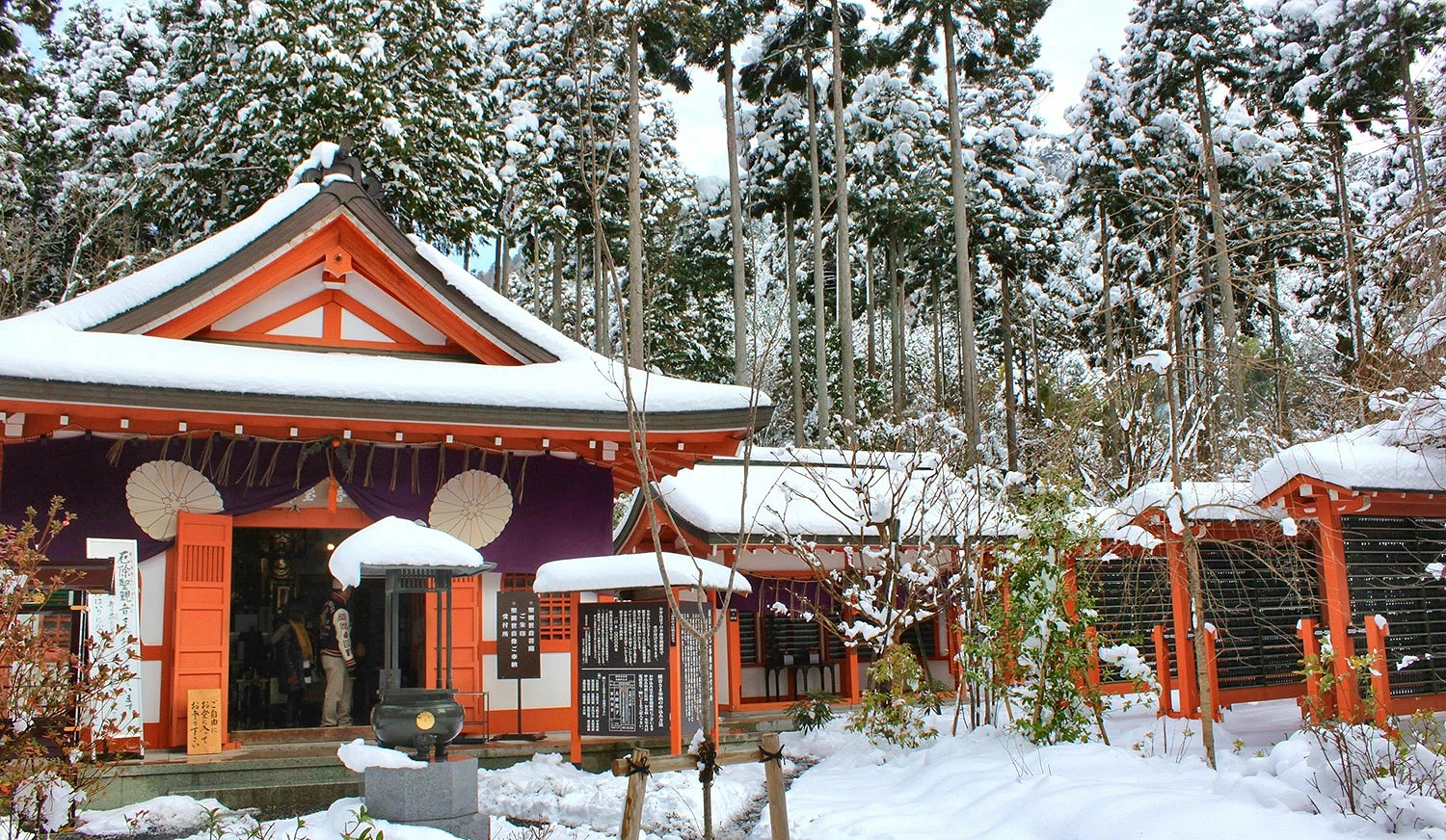 冬季積雪的三千院
