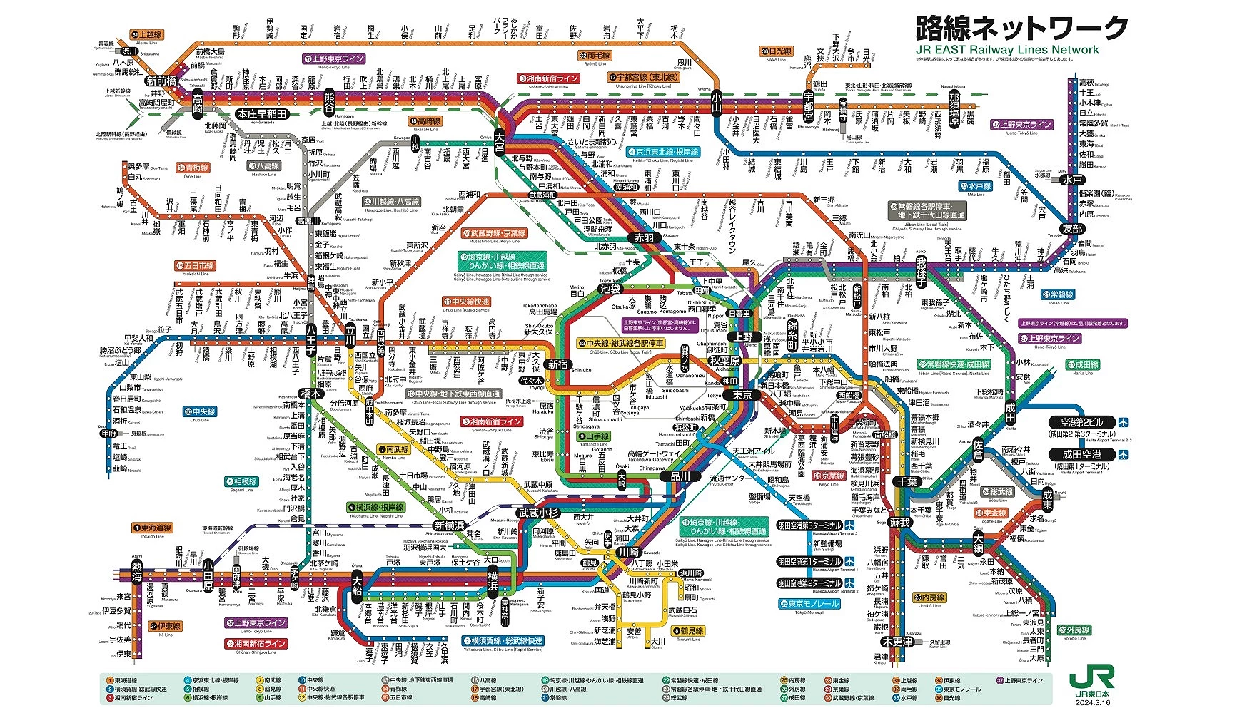 JR東日本電車路線圖