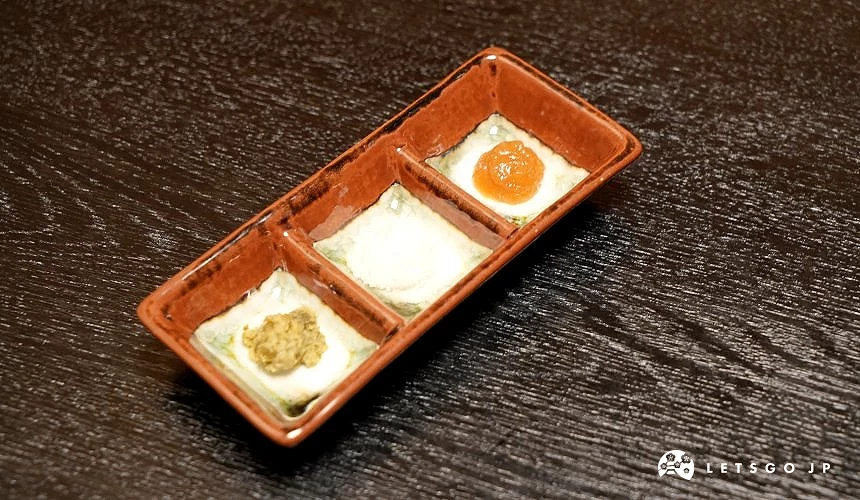 香檬胡椒、屋我地島鹽、玉那霸味噌